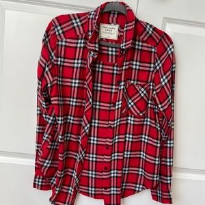 Abercrombie and Fitch Red Flannel Size Large